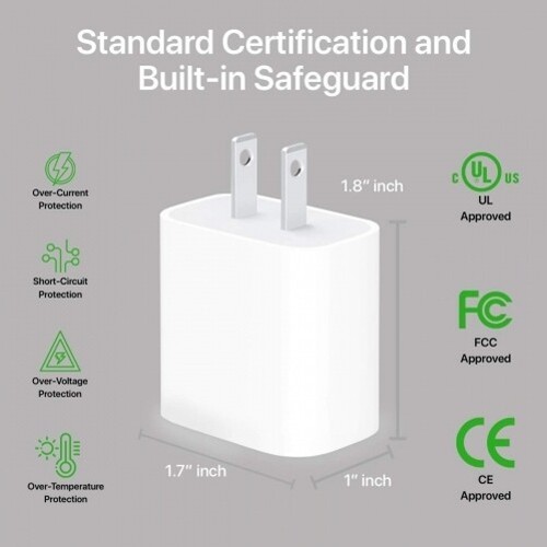 18W Fast Home Charger PD Type-C 6ft USB-C Cable Quick Power for Smartphones - Picture 5 of 6