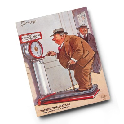 A6 PRINT - Vintage Humour - Taking the Waters. The Anxious Moment