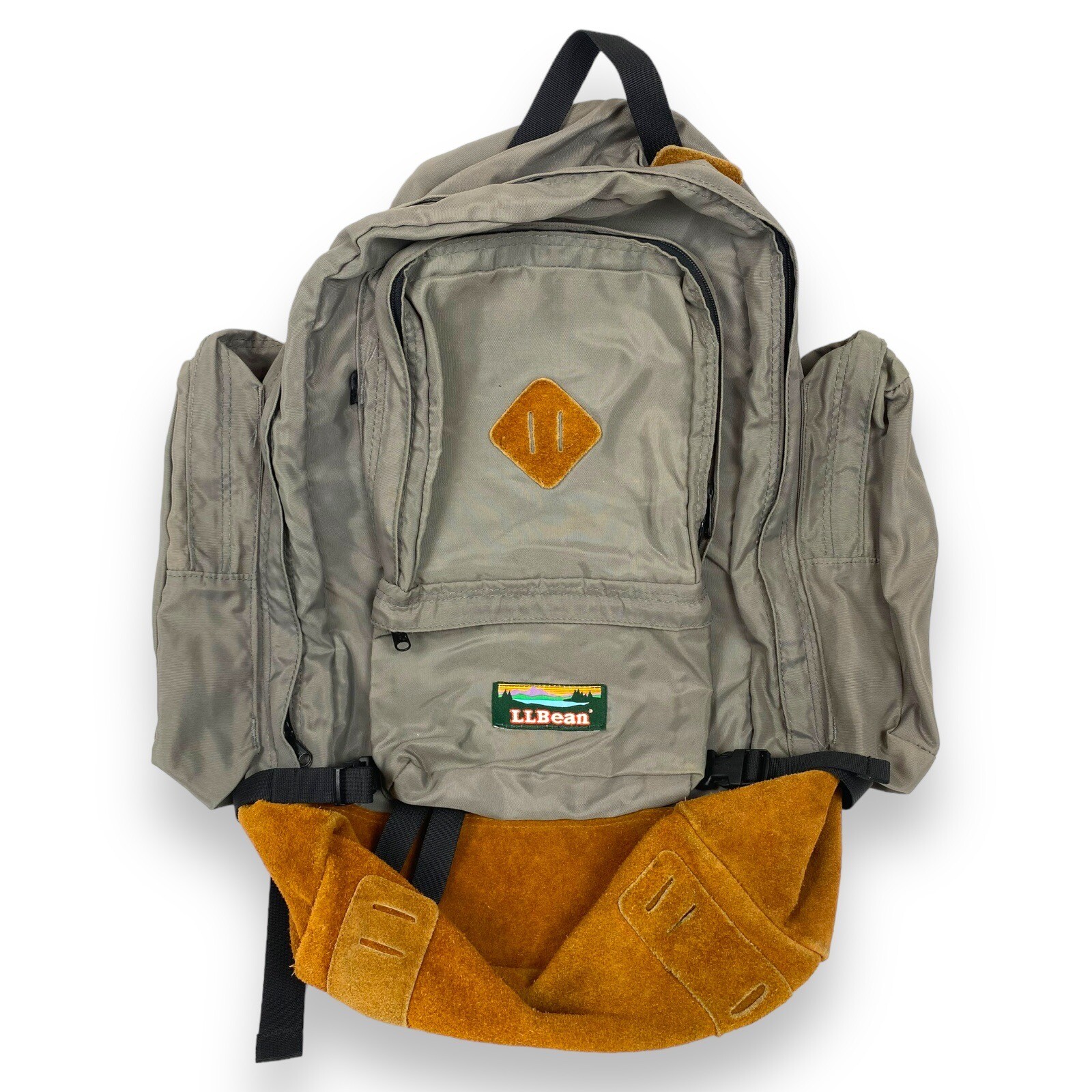 Vintage LL BEAN Continental Rucksack Backpack 90s Hiking Travel Suede