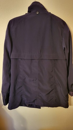 gallery womens coat size S rain lined purple zip button roll L sleeve 2 pockets - Picture 15 of 24