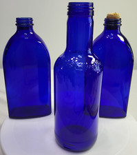 Vintage Cobalt Blue Glass Bottles Home Decor Lot of 3 Maryland Glass Company