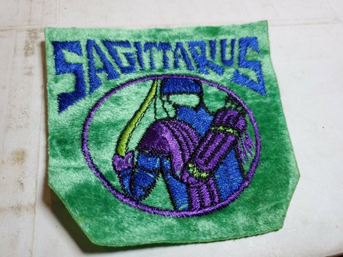 Sagittarius Zodiac Sign Archer Symbol Embroidered Large Vintage Patch - Picture 5 of 7