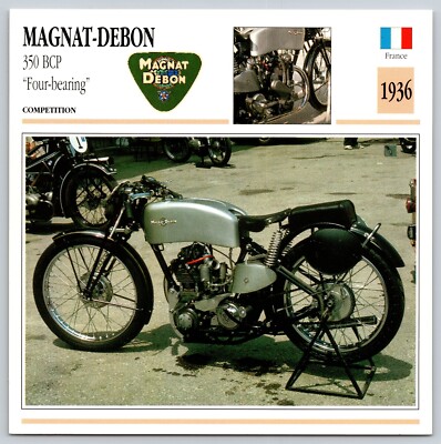 MAGNAT-DEBON 350 BCP ''Four-Bearing'' 1936 FR Edito Service Atlas Motorcycle Card