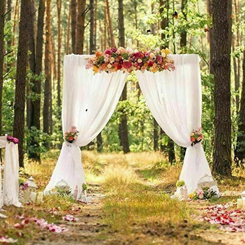 10ftx20ft Ice Silk Cloth Wedding Party Backdrop Curtain Drapes White Background - Picture 4 of 15