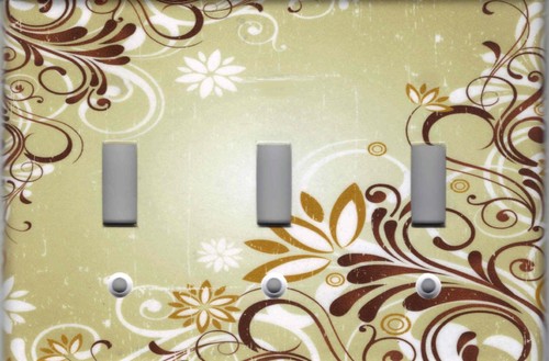 FLOWER SPLASH ON TAN BEIGE SHABBY CHIC HOME DECOR LIGHT SWITCH PLATE OR OUTLET - Picture 6 of 31
