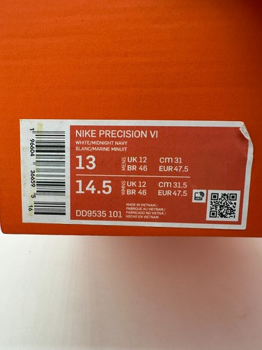 Nike Precision 6 VI Men's Size 13 White Navy Yellow Baskebtall Shoes DD9535 101 - Picture 6 of 6