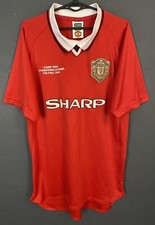 RETRO REPLICA FC MANCHESTER UNITED 1999/2000 SHIRT JERSEY SOCCER FOOTBALL SIZE M