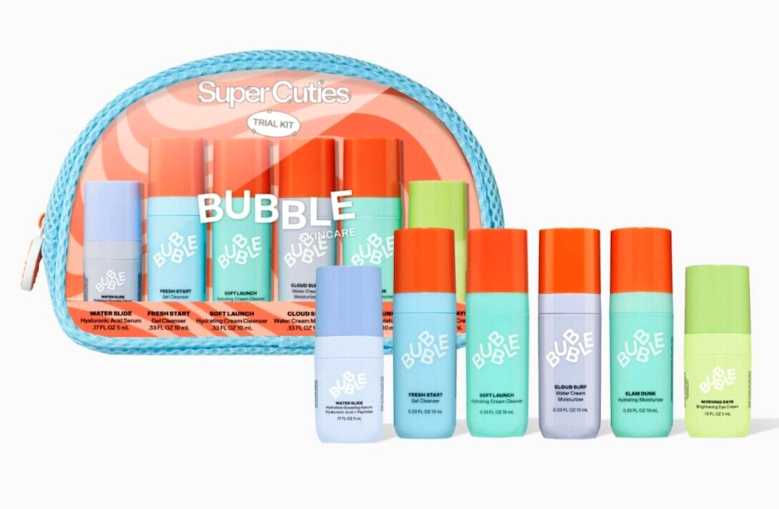 BUBBLE SKINCARE Super Cuties Trial Kit- Fresh Start Gel Serum Slam Dunk Eye  Mask
