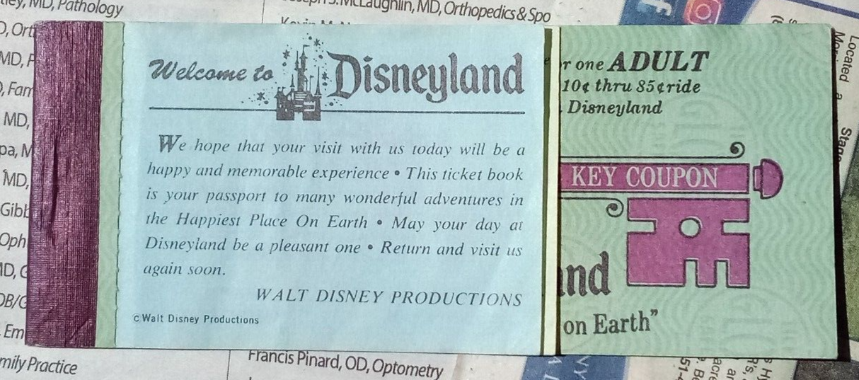 Vintage Disneyland Tickets eBay