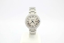 CARTIER BALLON BLEU 33MM AUTOMATIC STEEL DIAMOND ENCRUSTED WATCH REF:WSBB0044 2