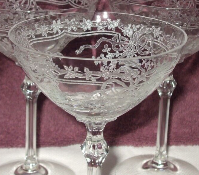 8 VINTAGE FOSTORIA JUNE CHAMPAGNE SHERBERT DESSERT GLASSES eBay
