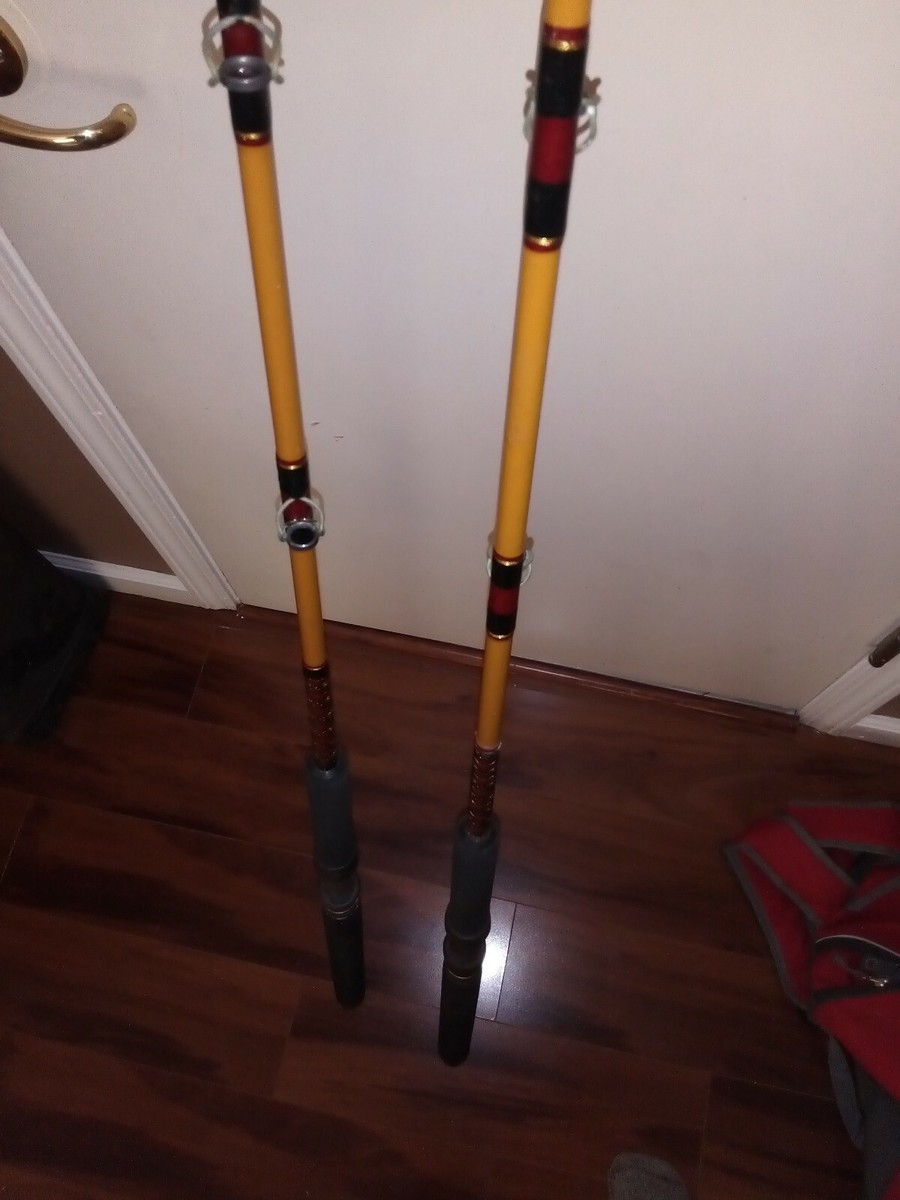 Vintage Fiberglass Fishing Rod Heavy 6'4