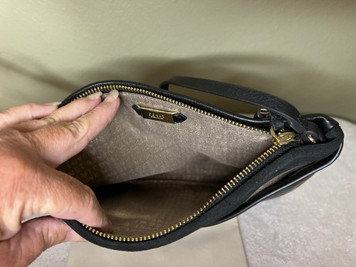 Schwarze Leder und Wildleder Highline Tasche Umhängetasche Stella & Punkte - Bild 6 von 8