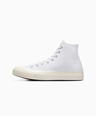 靴 Motoyo TakahashiCHUCK 70 HI WHITE Converse Chuck 70 Leather Sneakers High Top Shoes White A07201C US