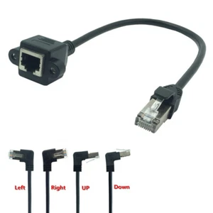 Angle RJ45 Mont de panneau à vis pour hommes et femmes Ethernet LAN Câble d'extension réseau