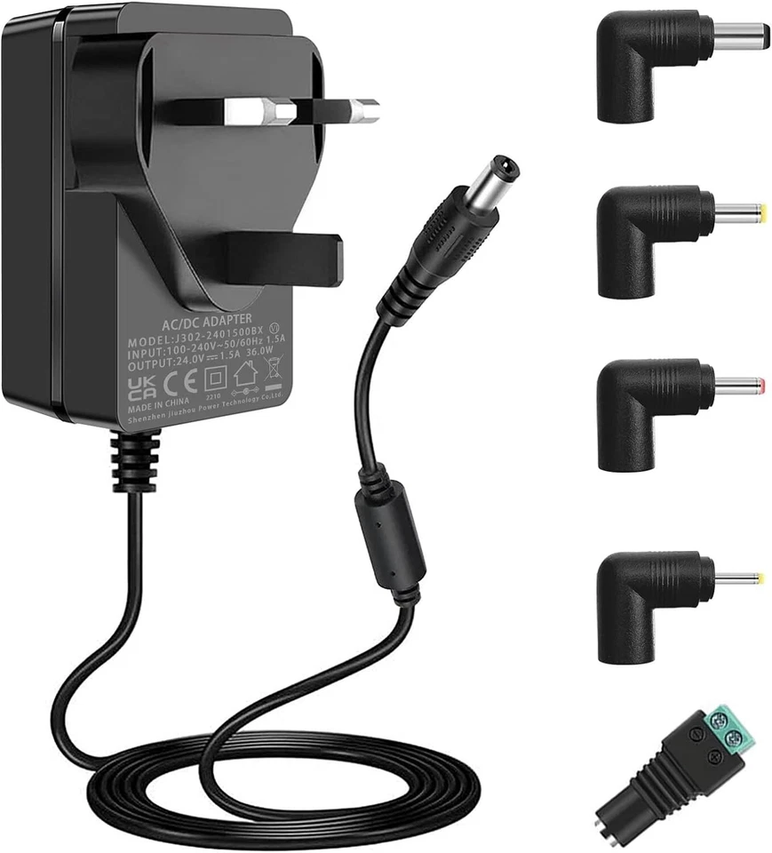 18V Power Supply 5x Multi Tip AC adapter 18VDC 1A DC Charger Cord Logitech Etc - Image 2 of 4