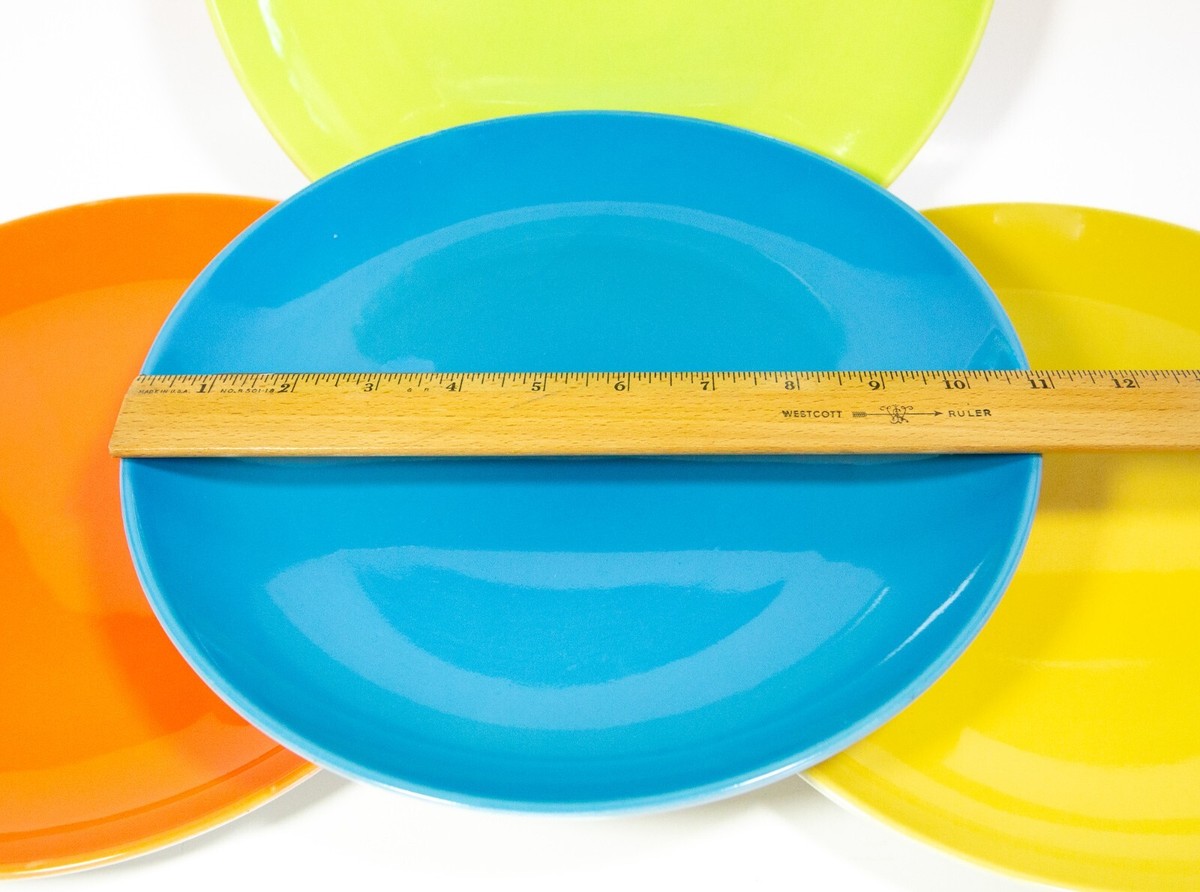 222 Fifth Flip Flop Multi-colored Set of 4 Stoneware Dinner Plates