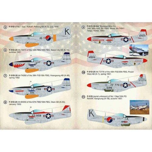 Print Scale 144-022 Decal for airplane 1:144 F-51 Mustang. Units the Korean War - Picture 3 of 24