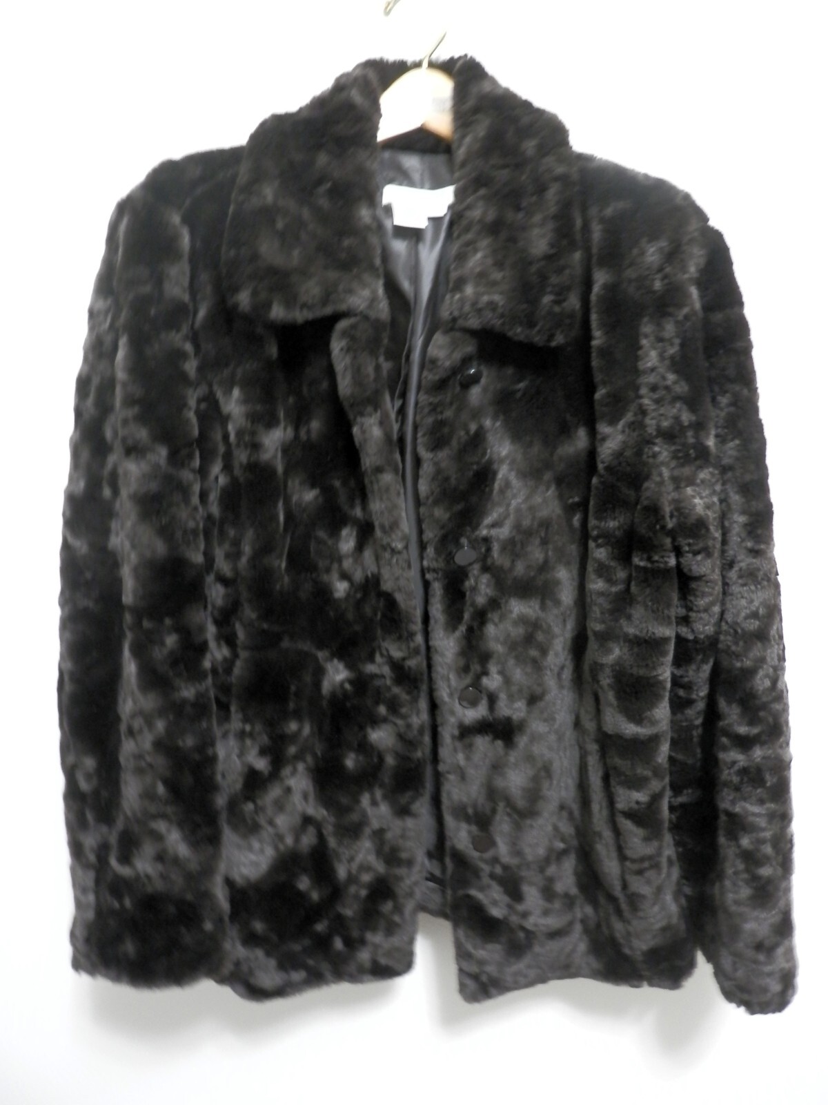 Coldwater Creek Faux Fur Coat Size Small