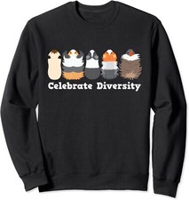 Funny 'Celebrate Diversity' Cute Guinea Pig Lovers Unisex Crewneck Sweatshirt