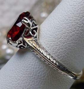 3ct-Red-Ruby-Sterling-Silver-Art-Deco-1930s-Filigree-Ring-Size-Made-To-Order