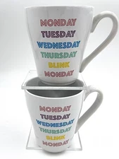 Set of 2 Mugs “Days Of The Week” Made By  Tri-Costal Design Made In 2019 Humor