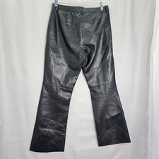 Hugo Buscati Women Size 6 Black Leather Pants