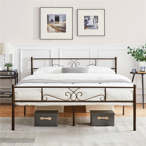 Twin/Full/Queen Classic Metal Platform Bed Frame w/Headboard Footboard Black  - Picture 25 of 47