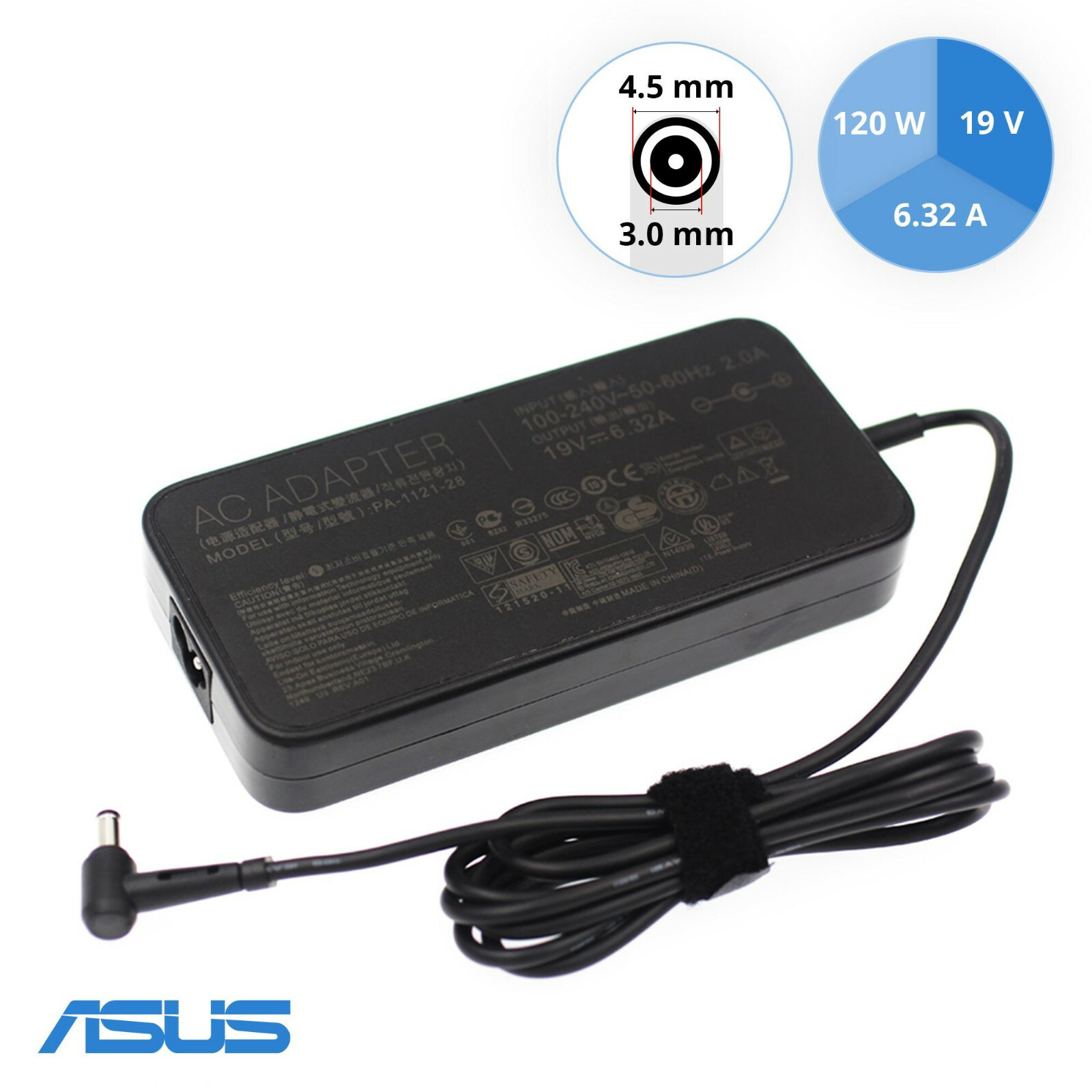 Original ASUS 19V 6,32A PA-1121-28 120W AC Power Adapter 4,5mmx3mm | eBay