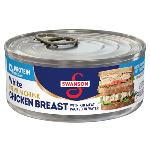 Swanson White Premium Chunk Canned Chicken Breast in Water, Fully Cooked Chicke - Picture 10 of 12