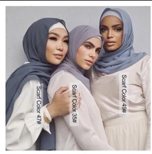 Chiffon Scarf Hijab scarf  wrap scarf Headcover Scarf Turban Shawl premium scarf