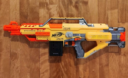 Nerf Stampede ECS-50 N-Strike Automatic BLASTER + 10 Dart Magazine No Ammo - Foto 2 di 13