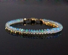 Natural Opal Gemstone Tiny Beads Healing Reiki Dainty Women Minimalist Bracelet