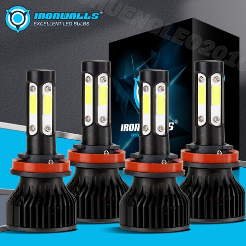 4-Sides H9 H11 LED Combo Headlights High Low Beam Conversion Kit Brighter 6000K - 第 1/12 張圖片