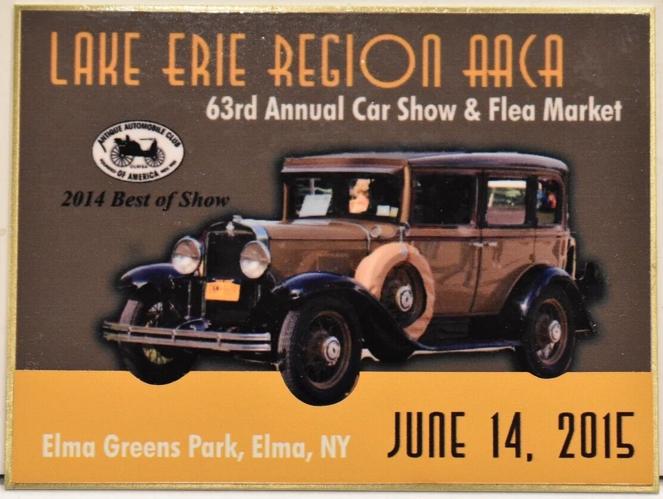 2015 Lake Erie Antique Car Show Meet AACA Elma Greens Park New York Plate - Image 2 of 3