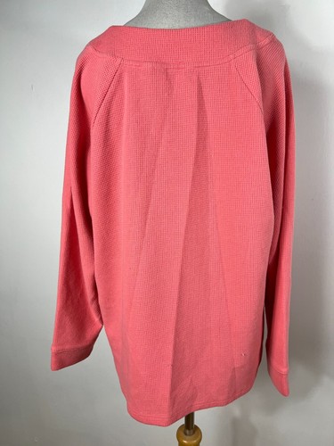 D&Co 1X Shirt Oberteil Rosa Waffelstruktur Langarm Damen Classic Basic D2 - Bild 5 von 6