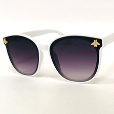 Bee Sunglasses White Frame Fashion Trendy Sun Glasses
