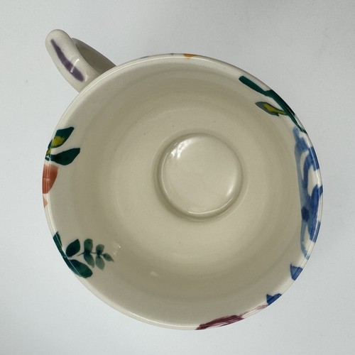Anthropologie DODI Coffee Mug Peacock Bird Handpainted Decor. Floral Spring 16oz - Picture 7 of 10
