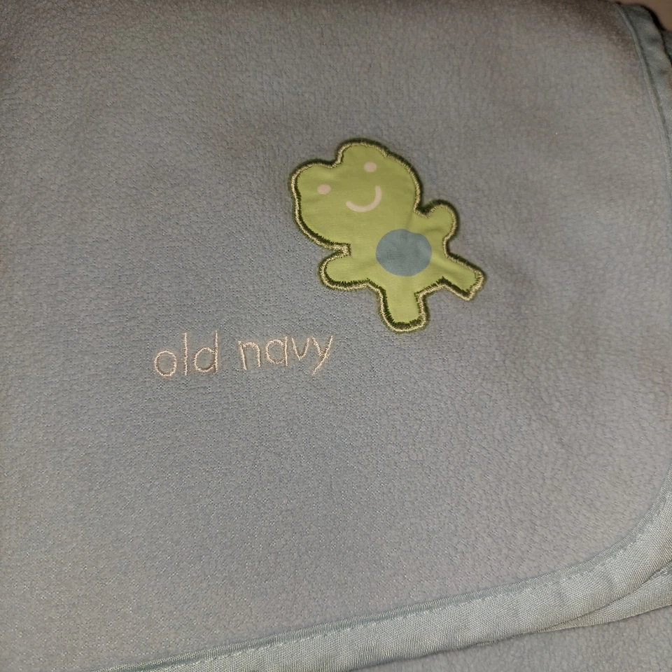 Manta de bebé Old Navy Blue Frog Fleece Lovey 2006 Foto 2 de 3