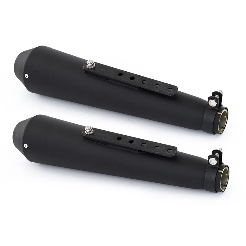 Fit For Harley Reverse Cone Megaphone Exhaust Pipes Motorcycle Mufflers Black 2x Foto 4 de 4