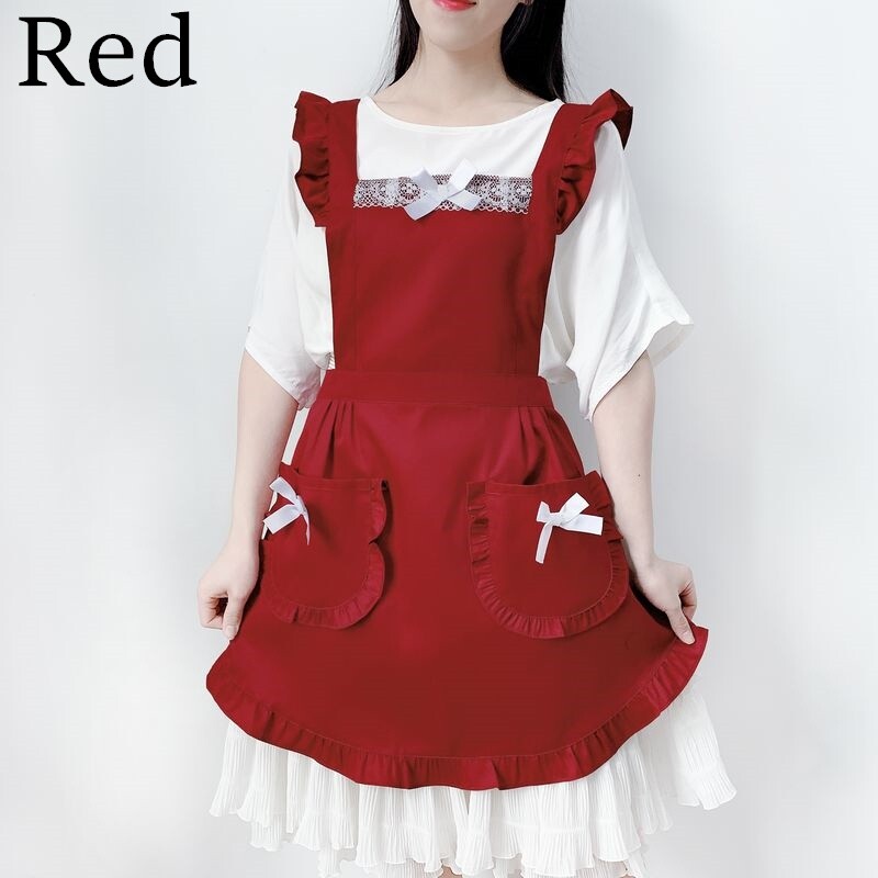 Lady Lace Apron Ruffle Skirts Frill Baking Housewife Cafe