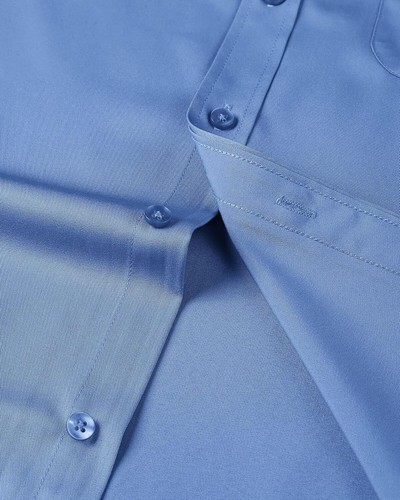 Men's Short Sleeve Dress Shirt, Wrinkle-Free Solid Button-Down with Pocket - Picture 54 of 227
