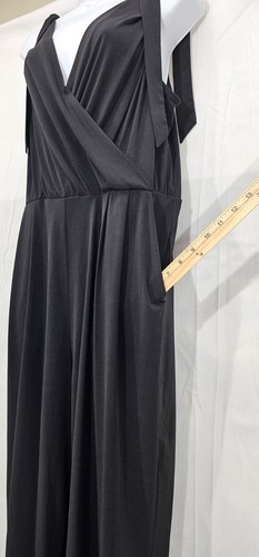 BCBGeneration NWT Jumpsuit Black Faux Wrap Womens L Pockets Jogger Sleeveless - Picture 6 of 17
