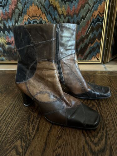 Vintage Y2K Liz Claiborne Patchwork Boots Size 7