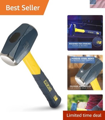 Precision 3-Pound Drilling Hammer with Non-Slip Cushion Grip & Fiberglass Handle