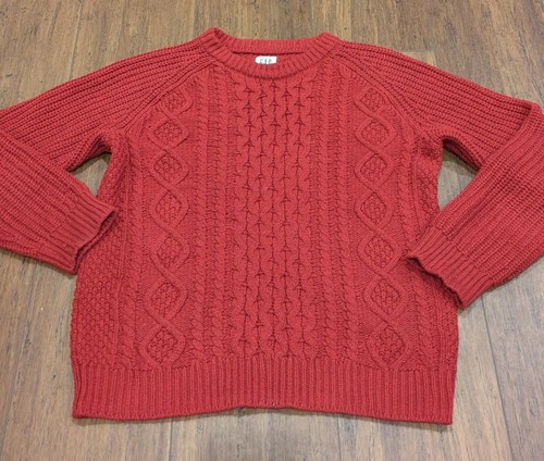 Gap Kids Boy's Classic Cable Knit Wool Sweater Red SizeL(10) - Picture 2 of 5
