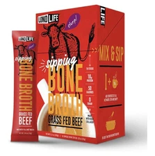 LonoLife Beef Bone Broth Powder Mix | Grass-Fed, 10g Protein(10 Pack)