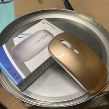 Wireless 2.4GHz Bluetooth Laptop Computer Mouse - Gold Color
