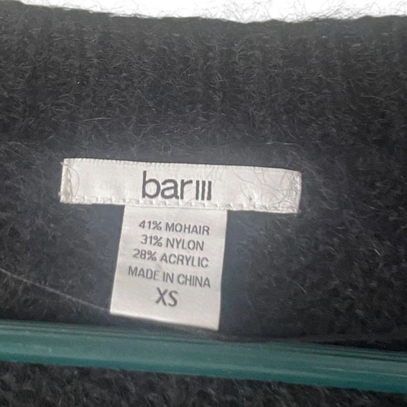 Suéter Bar III Para Mujer Talla XS Mohair Reno Vacaciones Negro Blanco Foto 4 de 4