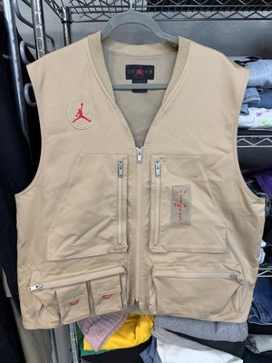 Jordan x Travis Scott Cactus Jack Utility Vest Tan Mens Size XL